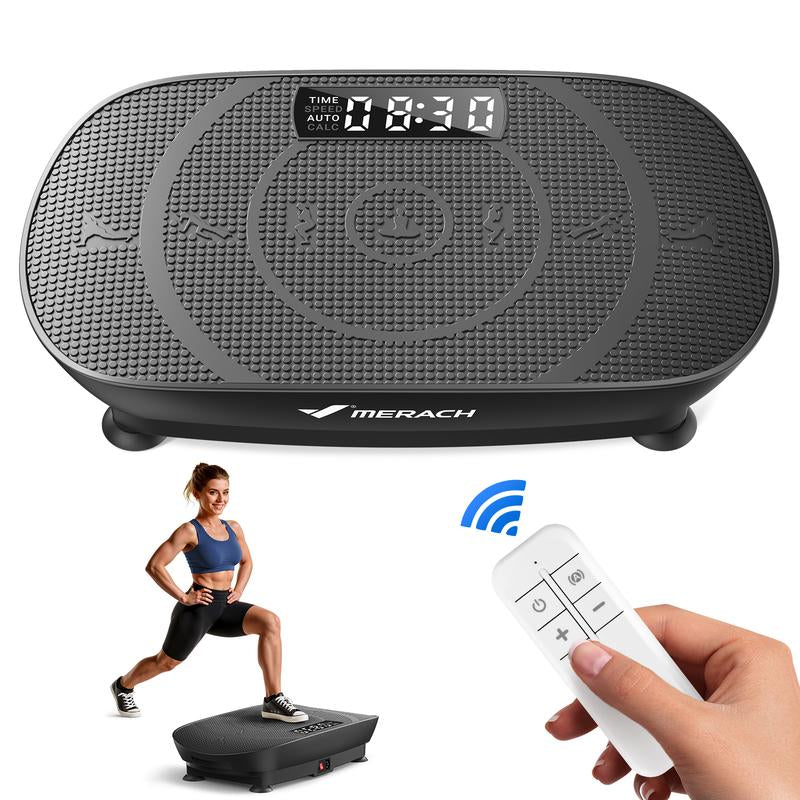 MERACH Slim Vibration Plate Exercise Machine, Whole Body Workout Equipment for Women, Bluetooth and Silicone Pedal, Vibration Plate for Lymphatic Drainage, Vibrate Fitness Platform for Weight Loss Home Gym, Dealsforyoudays