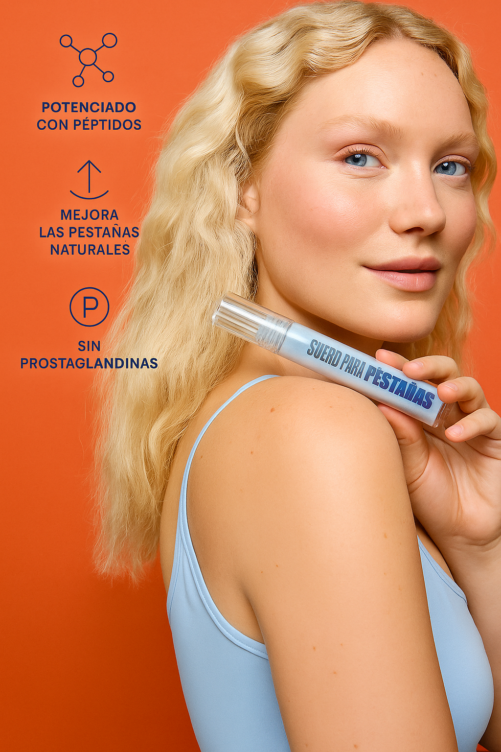 Suero Renovador de Pestañas, Suero Potenciado con Péptidos, Favorece Pestañas Más Largas y con Más Volumen, Suave y Eficaz