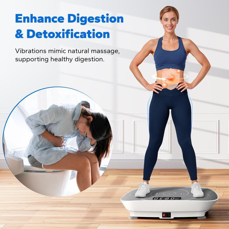 MERACH Slim Vibration Plate Exercise Machine, Whole Body Workout Equipment for Women, Bluetooth and Silicone Pedal, Vibration Plate for Lymphatic Drainage, Vibrate Fitness Platform for Weight Loss Home Gym, Dealsforyoudays