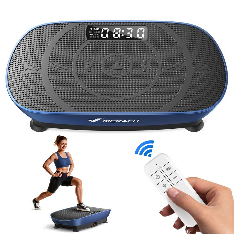 MERACH Slim Vibration Plate Exercise Machine, Whole Body Workout Equipment for Women, Bluetooth and Silicone Pedal, Vibration Plate for Lymphatic Drainage, Vibrate Fitness Platform for Weight Loss Home Gym, Dealsforyoudays