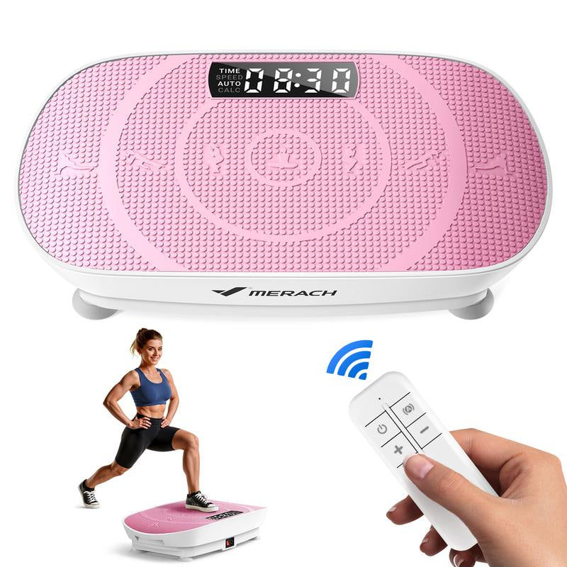 MERACH Slim Vibration Plate Exercise Machine, Whole Body Workout Equipment for Women, Bluetooth and Silicone Pedal, Vibration Plate for Lymphatic Drainage, Vibrate Fitness Platform for Weight Loss Home Gym, Dealsforyoudays