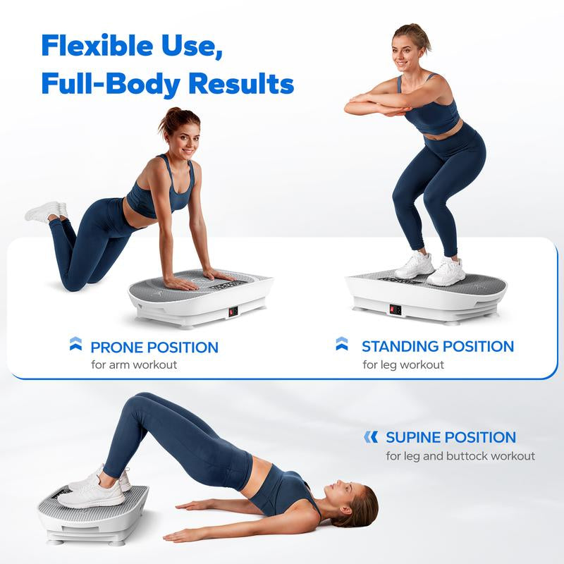 MERACH Slim Vibration Plate Exercise Machine, Whole Body Workout Equipment for Women, Bluetooth and Silicone Pedal, Vibration Plate for Lymphatic Drainage, Vibrate Fitness Platform for Weight Loss Home Gym, Dealsforyoudays